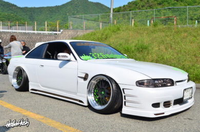 White S14 zenki with 326 Power 3D star bodykit and BBS wheels